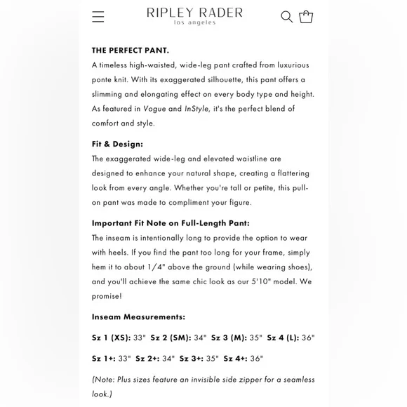 Ripley Rader Black Ponte Knit Wide Leg Pant Size 2 (4-6) - Picture 7 of 7